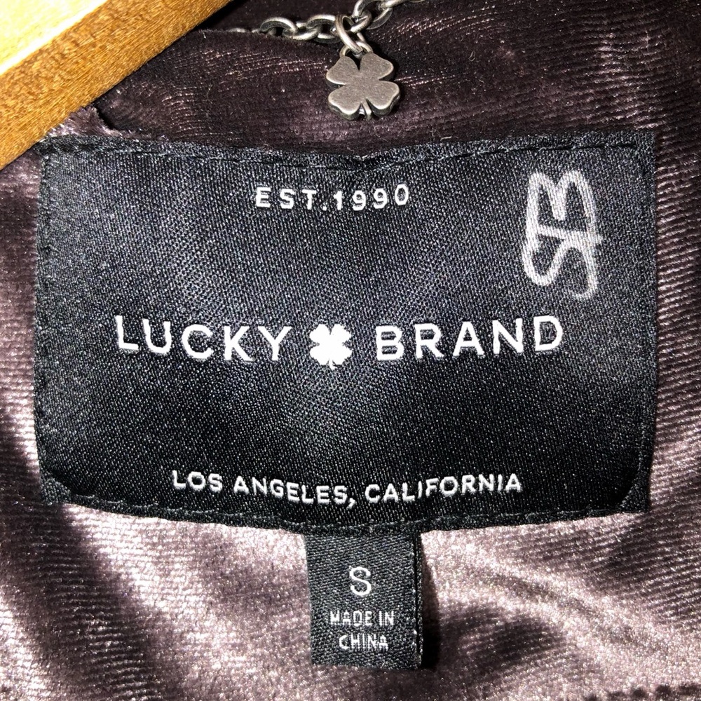 New Lucky Brand Lavender Velvet Moto Jacket - S - Picture 5 of 6